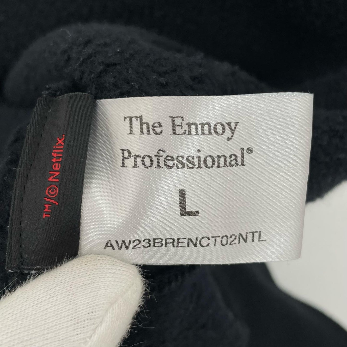 【中古】The Ennoy Professional×NET FLIX｜ザエンノイプロフェッショナル×ネットフリックス 裏起毛長袖パーカー AW23BRENPT06NTL ブラック サイズ：L【尾張小牧店】