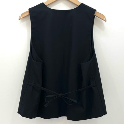 Graphpaper | グラフペーパー Cotton Cupro Back Satin Gilet ベスト GL253-30346 ブラック【尾張小牧店】