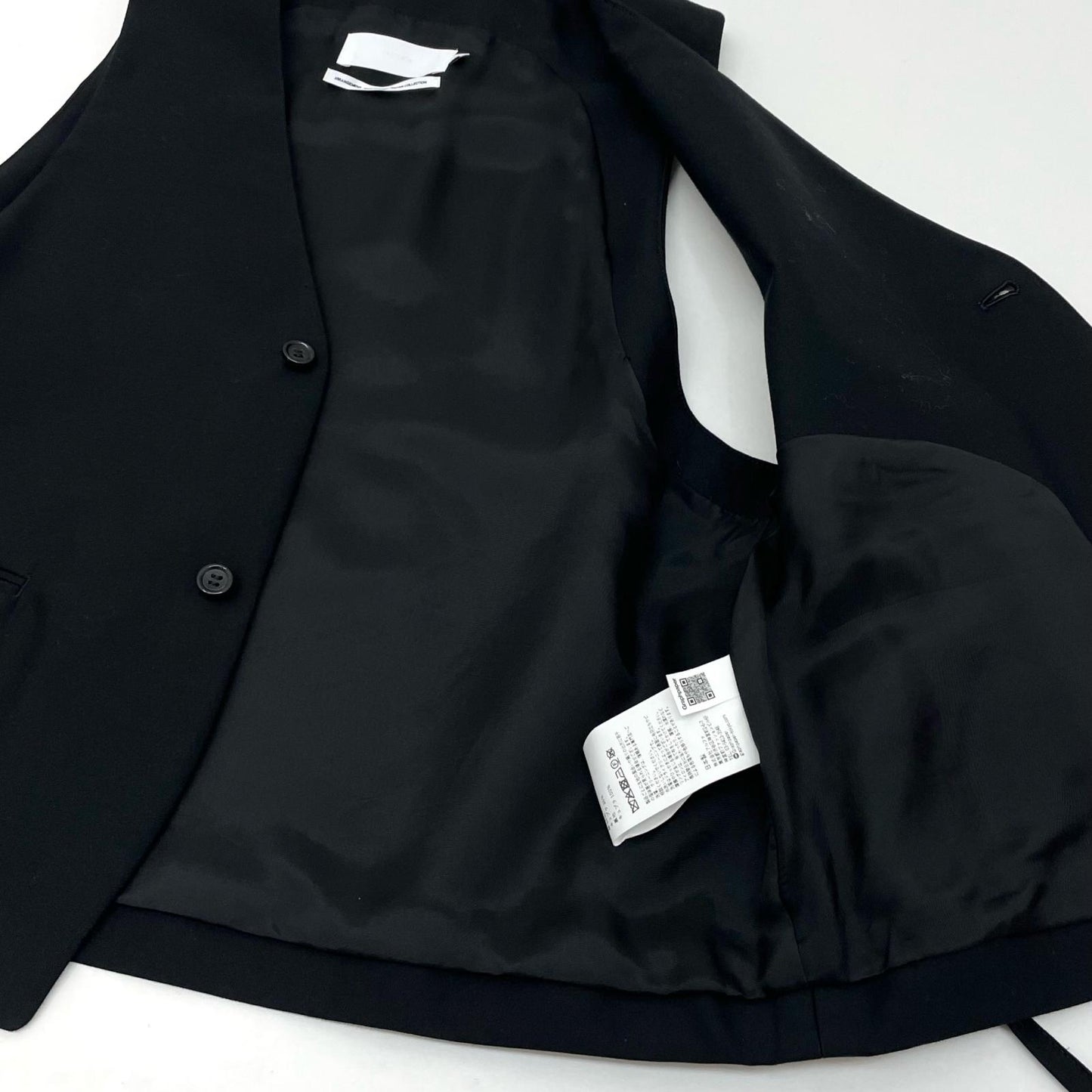 Graphpaper | グラフペーパー Cotton Cupro Back Satin Gilet ベスト GL253-30346 ブラック【尾張小牧店】