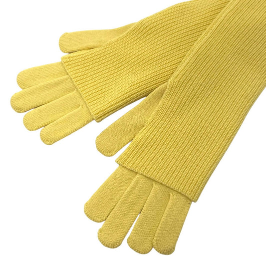 Graphpaper | グラフペーパー Mercerized Fine Wool Knit Layered Gloves 手袋 GL253-90467 イエロー【尾張小牧店】