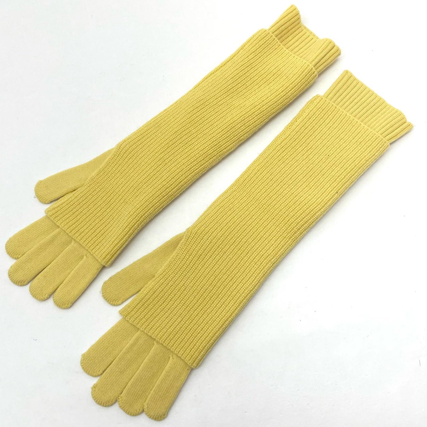 Graphpaper | グラフペーパー Mercerized Fine Wool Knit Layered Gloves 手袋 GL253-90467 イエロー【尾張小牧店】