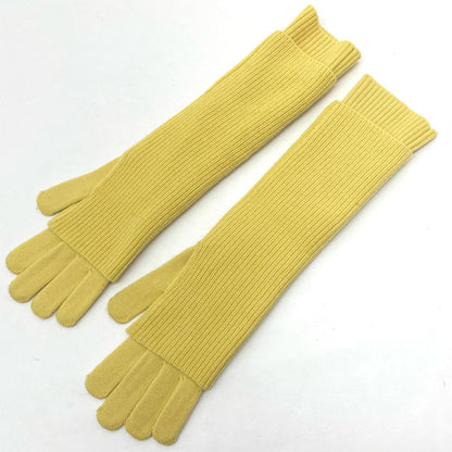 Graphpaper | グラフペーパー Mercerized Fine Wool Knit Layered Gloves 手袋 GL253-90467 イエロー【尾張小牧店】