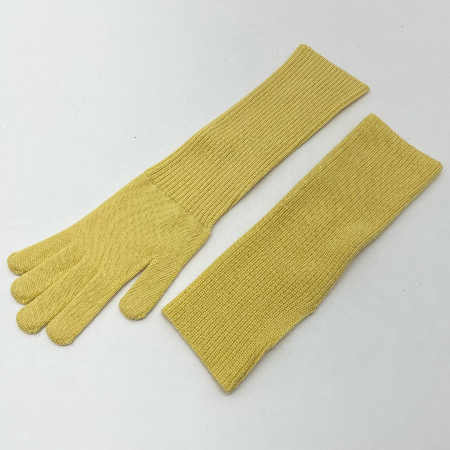Graphpaper | グラフペーパー Mercerized Fine Wool Knit Layered Gloves 手袋 GL253-90467 イエロー【尾張小牧店】