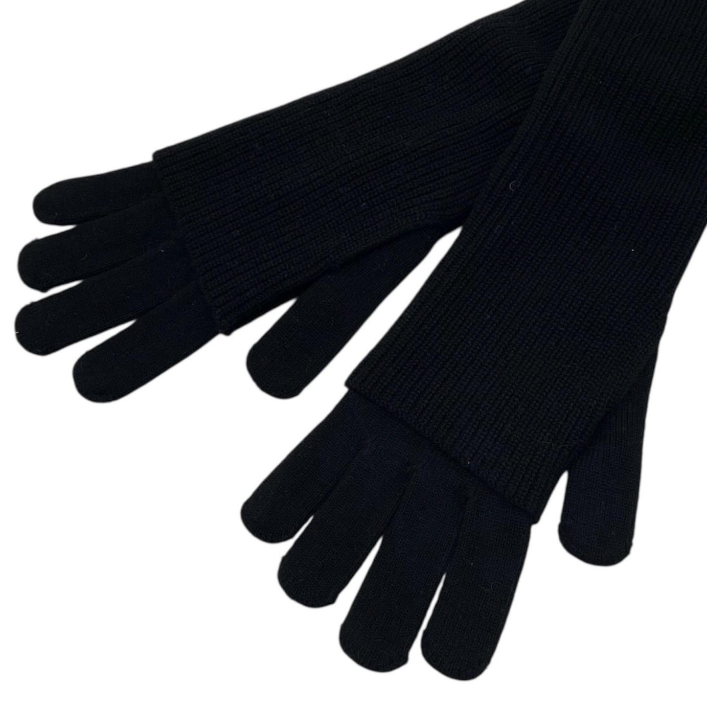 Graphpaper | グラフペーパー Mercerized Fine Wool Knit Layered Gloves? 手袋 GL253-90467 ブラック【尾張小牧店】