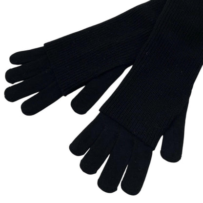 Graphpaper | グラフペーパー Mercerized Fine Wool Knit Layered Gloves? 手袋 GL253-90467 ブラック【尾張小牧店】