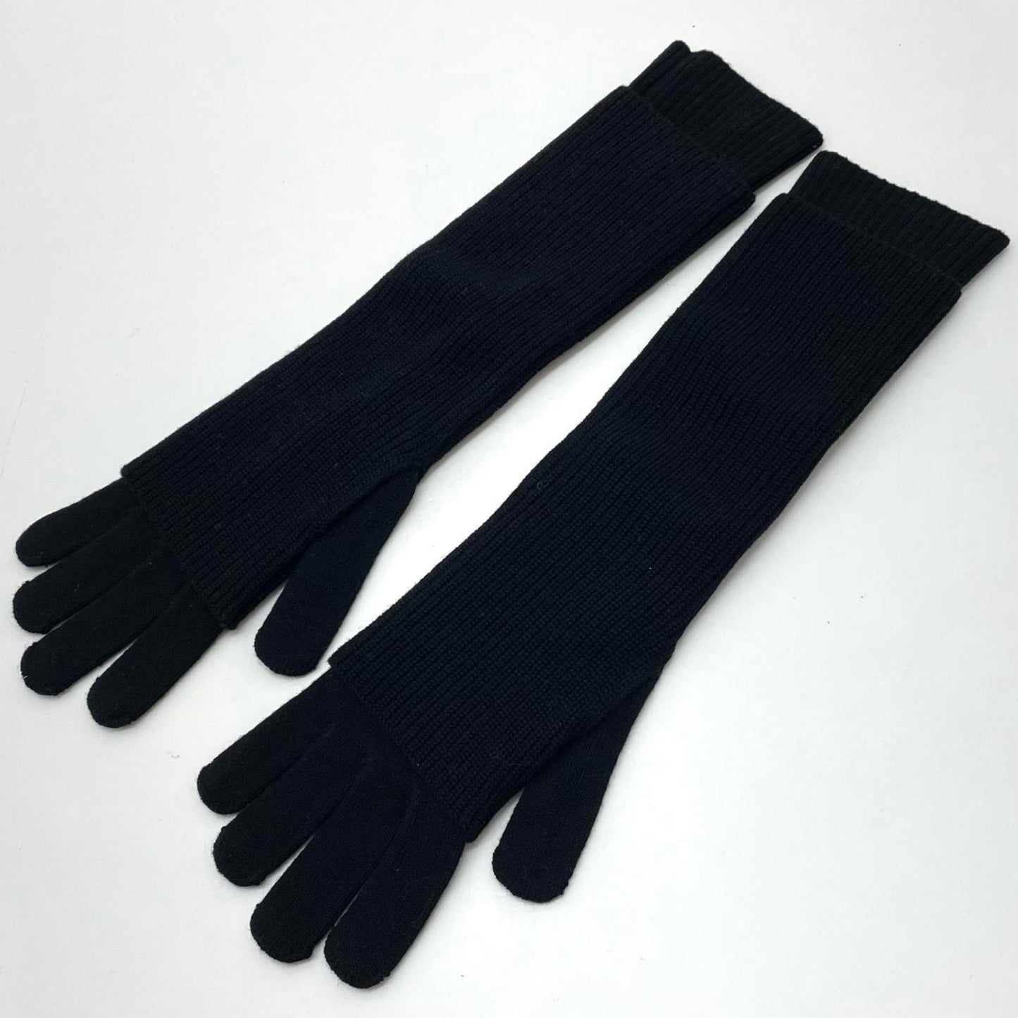 Graphpaper | グラフペーパー Mercerized Fine Wool Knit Layered Gloves? 手袋 GL253-90467 ブラック【尾張小牧店】