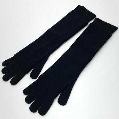 Graphpaper | グラフペーパー Mercerized Fine Wool Knit Layered Gloves? 手袋 GL253-90467 ブラック【尾張小牧店】