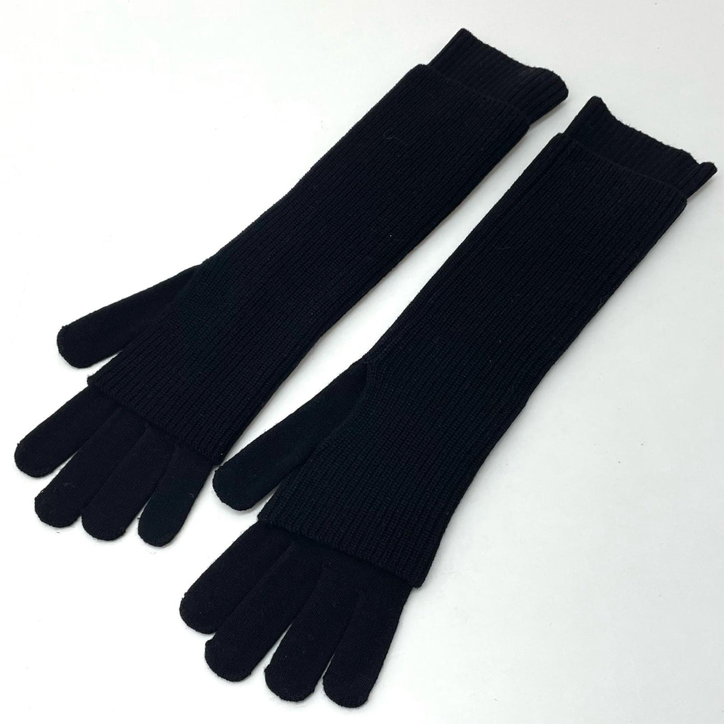 Graphpaper | グラフペーパー Mercerized Fine Wool Knit Layered Gloves? 手袋 GL253-90467 ブラック【尾張小牧店】