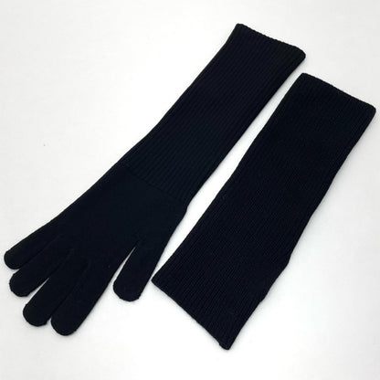 Graphpaper | グラフペーパー Mercerized Fine Wool Knit Layered Gloves? 手袋 GL253-90467 ブラック【尾張小牧店】