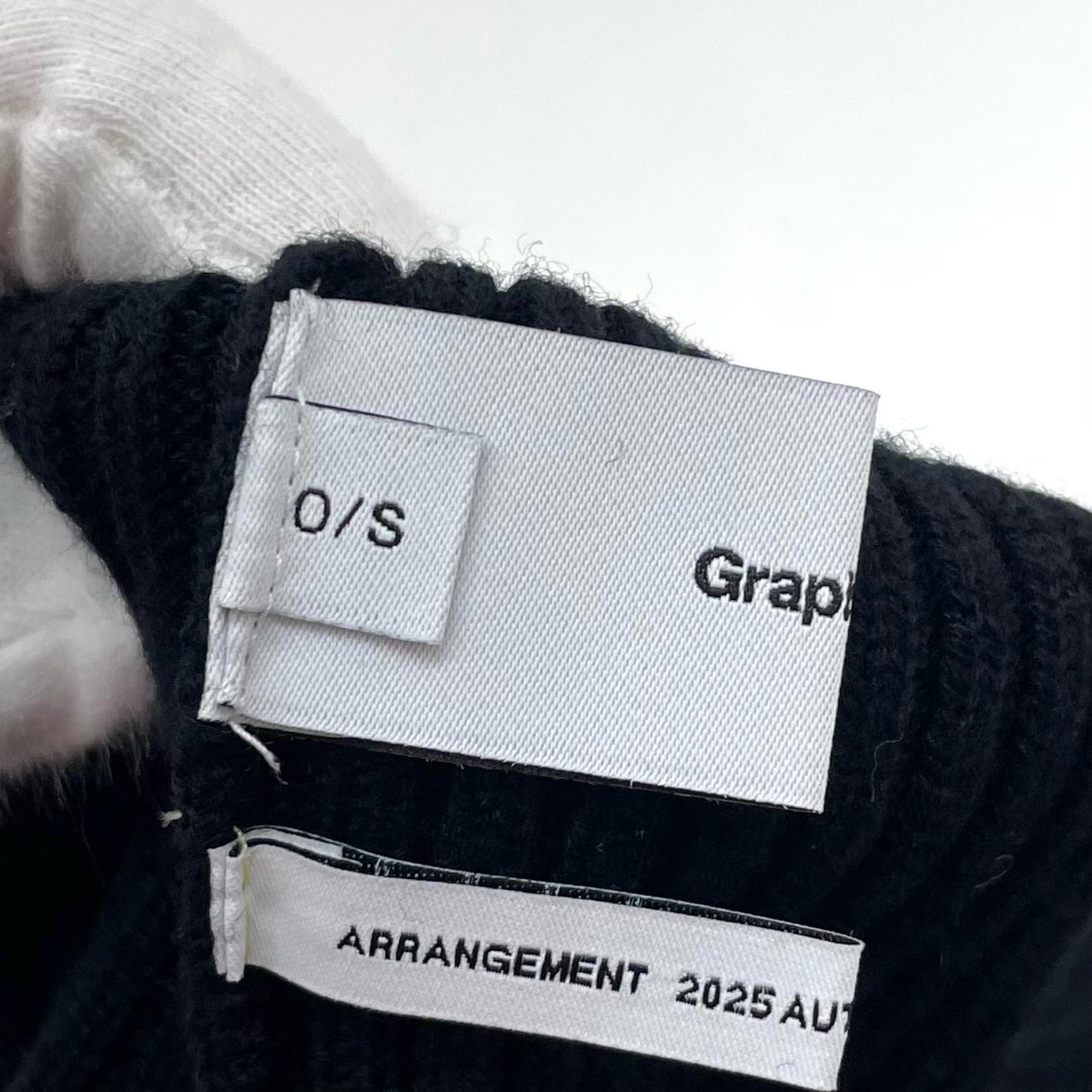 Graphpaper | グラフペーパー Mercerized Fine Wool Knit Layered Gloves? 手袋 GL253-90467 ブラック【尾張小牧店】
