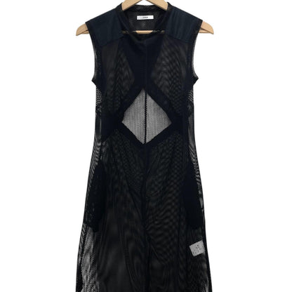 SHOULDER PATCH MESH DRESS ワンピース ID24S-OP05 ブラック サイズ：FreeSize【尾張小牧店】