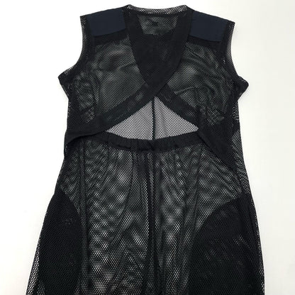 SHOULDER PATCH MESH DRESS ワンピース ID24S-OP05 ブラック サイズ：FreeSize【尾張小牧店】