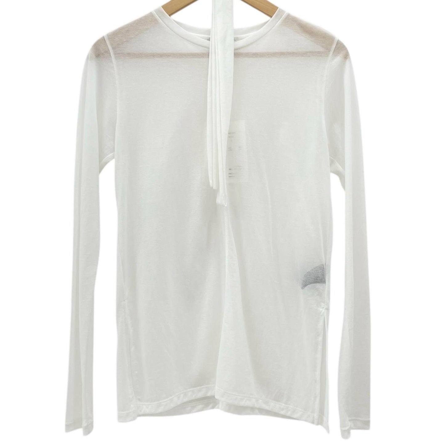 Cotton nylon sheer L/S with tie カットソー PS25-CS07 ホワイト サイズ：FreeSize【尾張小牧店】