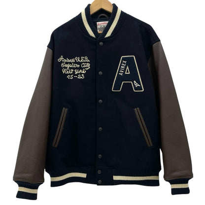 AVIREX | アヴィレックス NYC STADIUM JACKET スタジャン 783-3252047 ネイビー×ブラウン サイズ：XL【尾張小牧店】