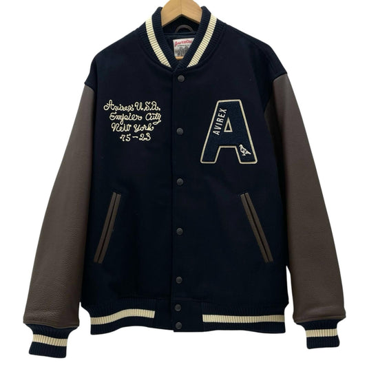 AVIREX | アヴィレックス NYC STADIUM JACKET スタジャン 783-3252047 ネイビー×ブラウン サイズ：XL【尾張小牧店】