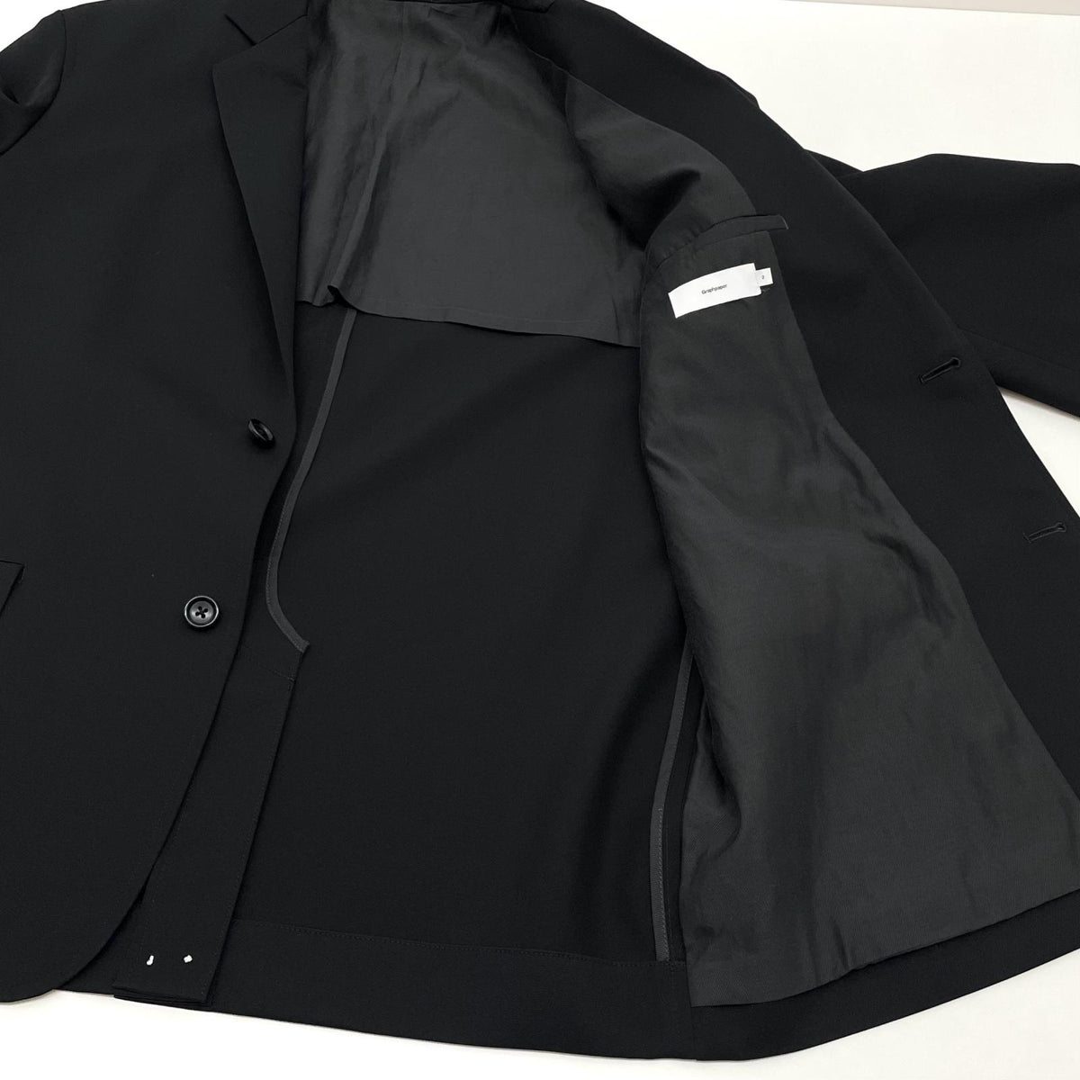 【中古】Graphpaper | グラフペーパー　24SS Scale Off Wool Jacket テーラードジャケット GM241-20168B ブラック サイズ：2【尾張小牧店】