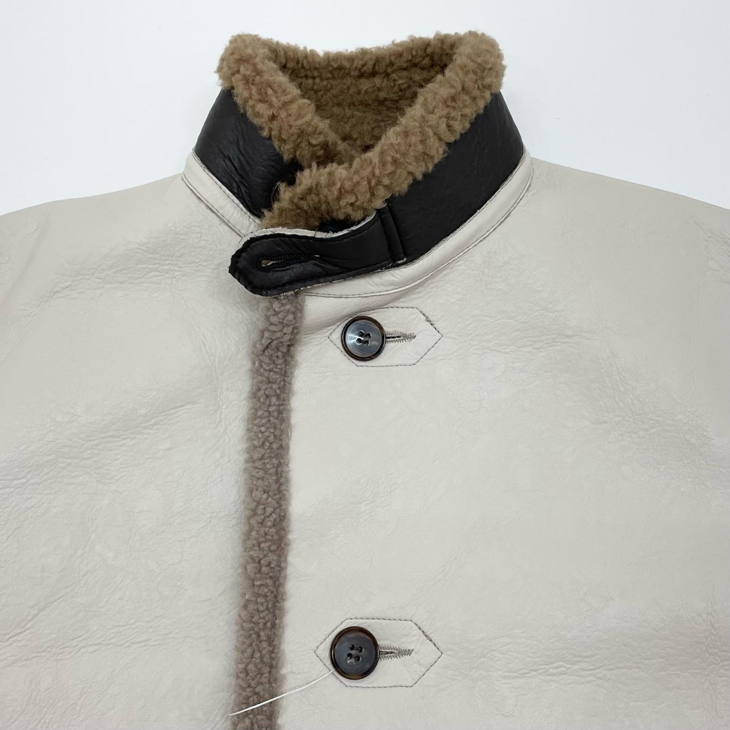 Standneck Mouton Coat レザー ES19C-01 ベージュ サイズ：3【尾張小牧店】