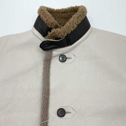 Standneck Mouton Coat レザー ES19C-01 ベージュ サイズ：3【尾張小牧店】