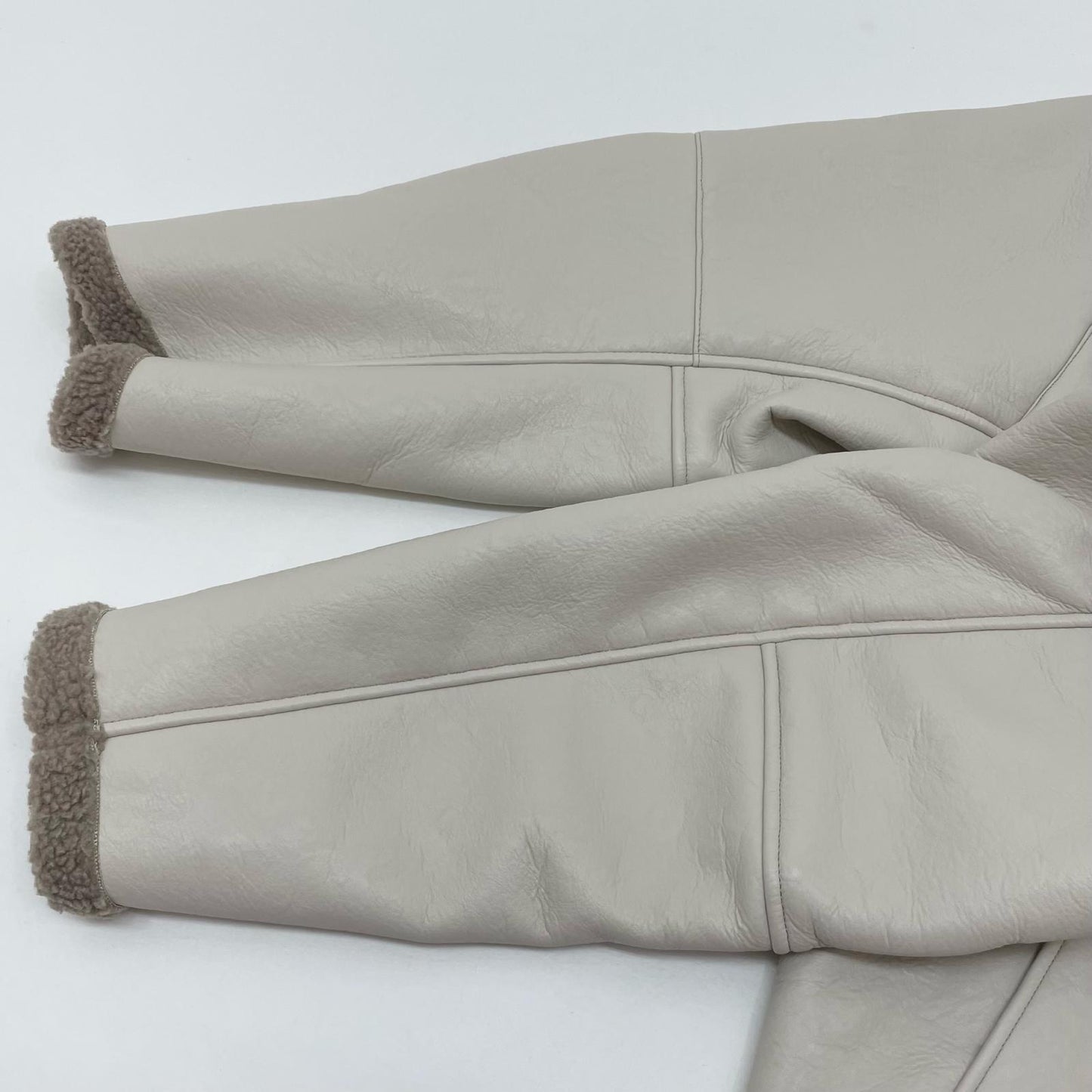 Standneck Mouton Coat レザー ES19C-01 ベージュ サイズ：3【尾張小牧店】