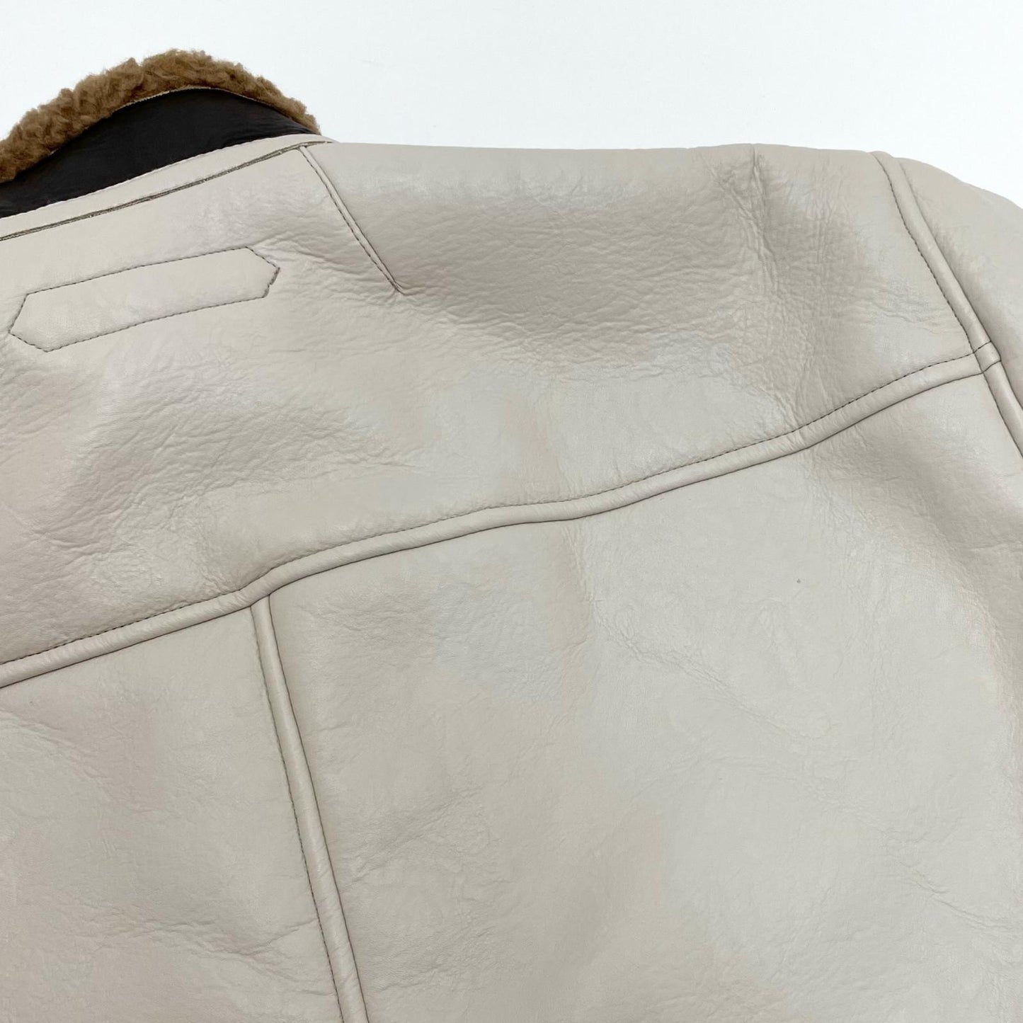 Standneck Mouton Coat レザー ES19C-01 ベージュ サイズ：3【尾張小牧店】