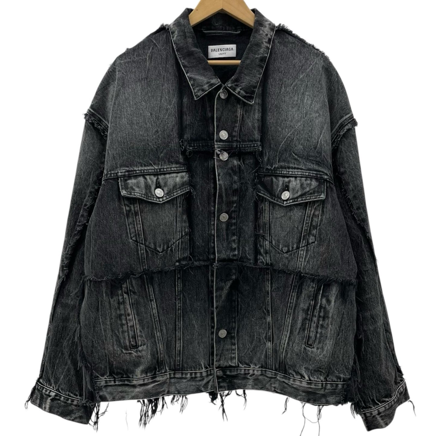 BALENCIAGA | バレンシアガ Oversized Cut-up Denim Jacket デニム ブラック サイズ：L【尾張小牧店】