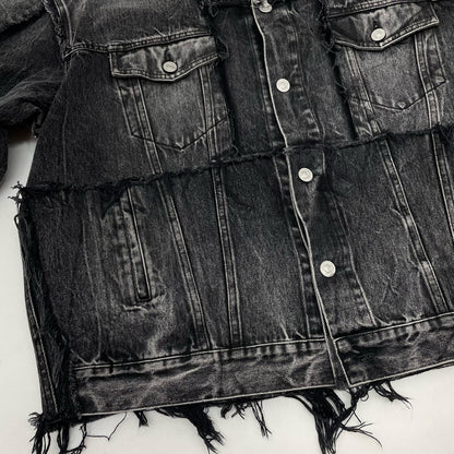 BALENCIAGA | バレンシアガ Oversized Cut-up Denim Jacket デニム ブラック サイズ：L【尾張小牧店】