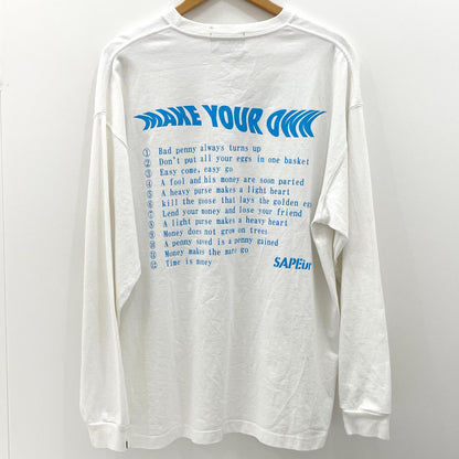 【中古】SAPEur | サプール　23AW Wolf Money L/S Tee 長袖Ｔシャツ ホワイト サイズ：XL【尾張小牧店】