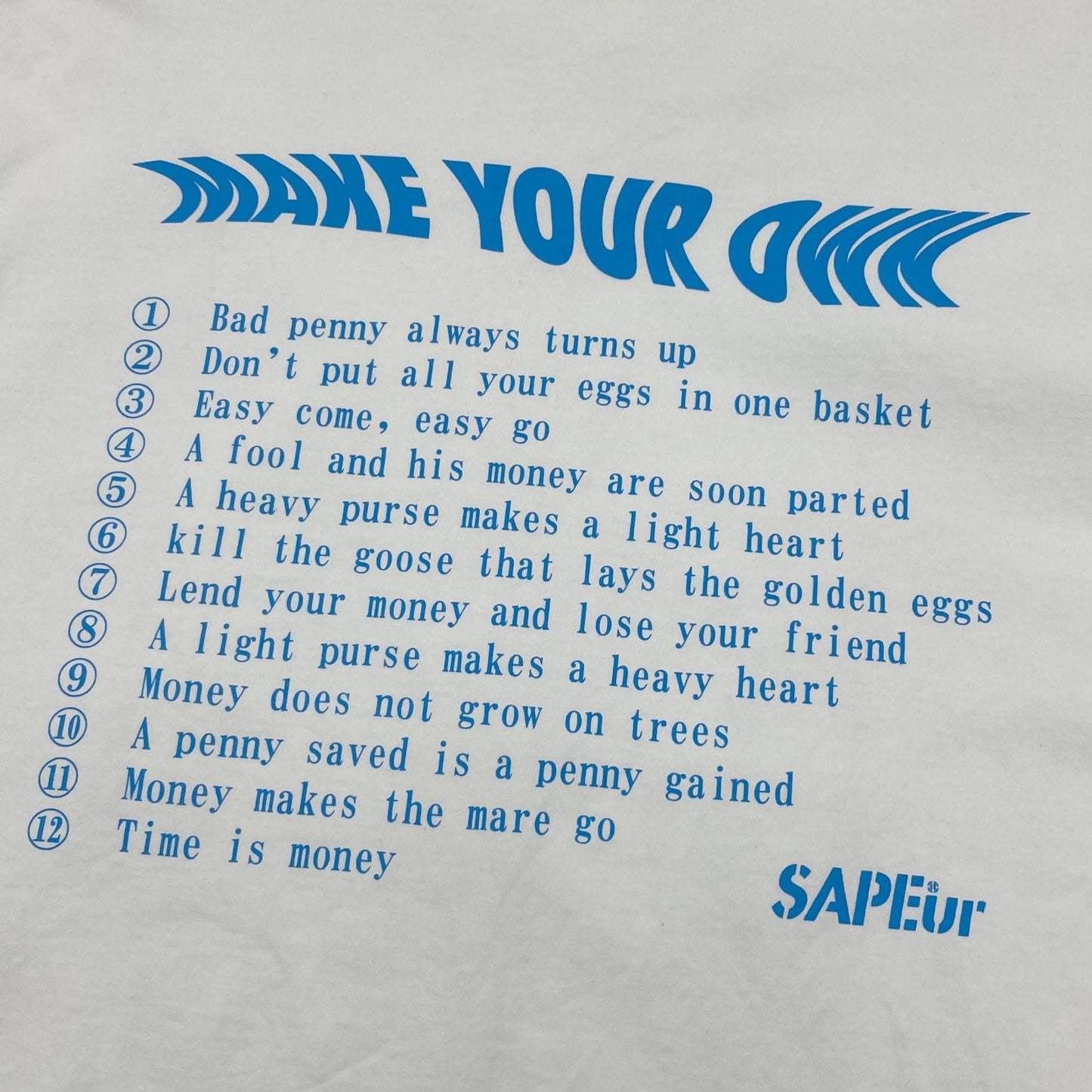 【中古】SAPEur | サプール　23AW Wolf Money L/S Tee 長袖Ｔシャツ ホワイト サイズ：XL【尾張小牧店】