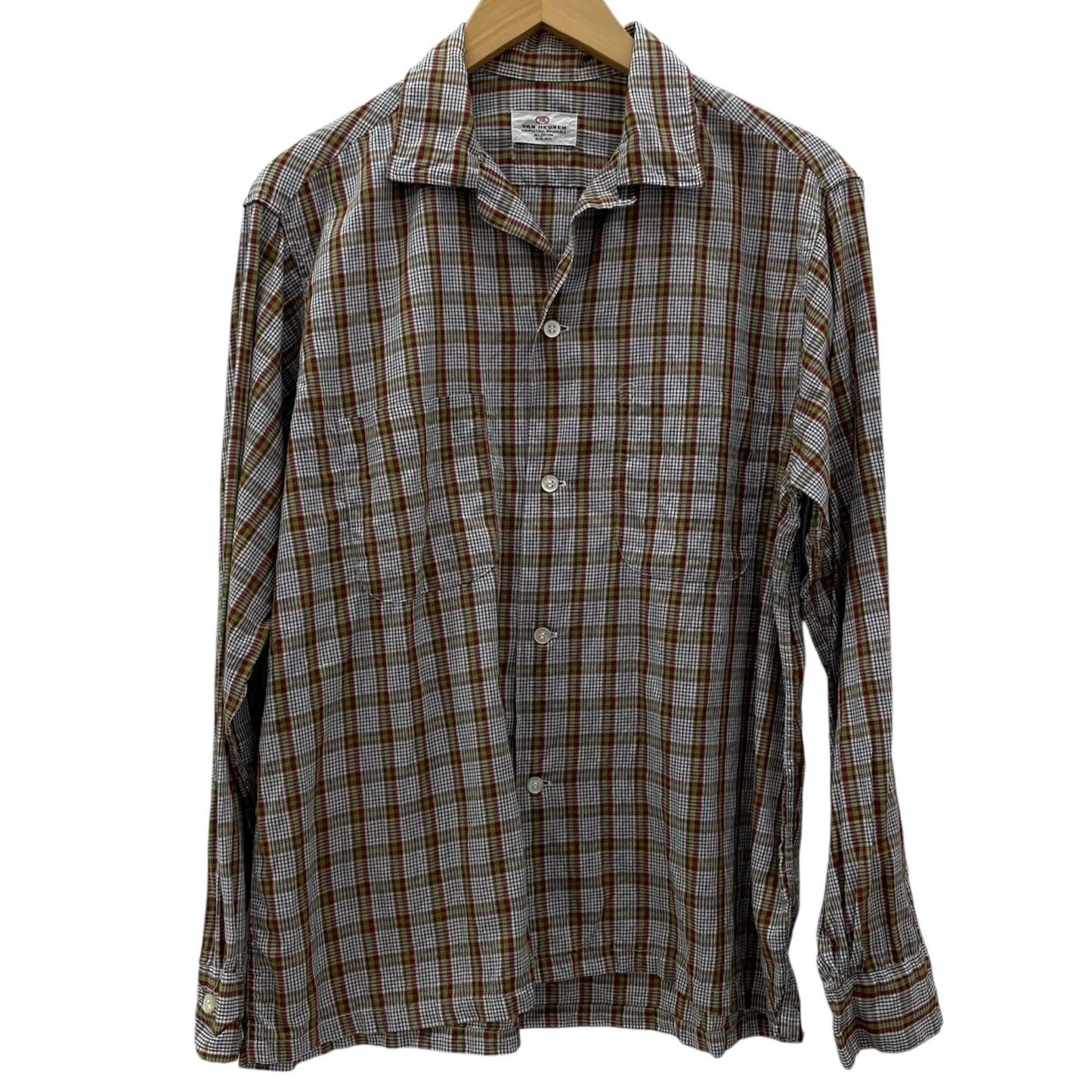 VINTAGE | ビンテージ 半袖シャツ ホワイト×グリーン×レッド×ブラック サイズ：M【尾張小牧店】
