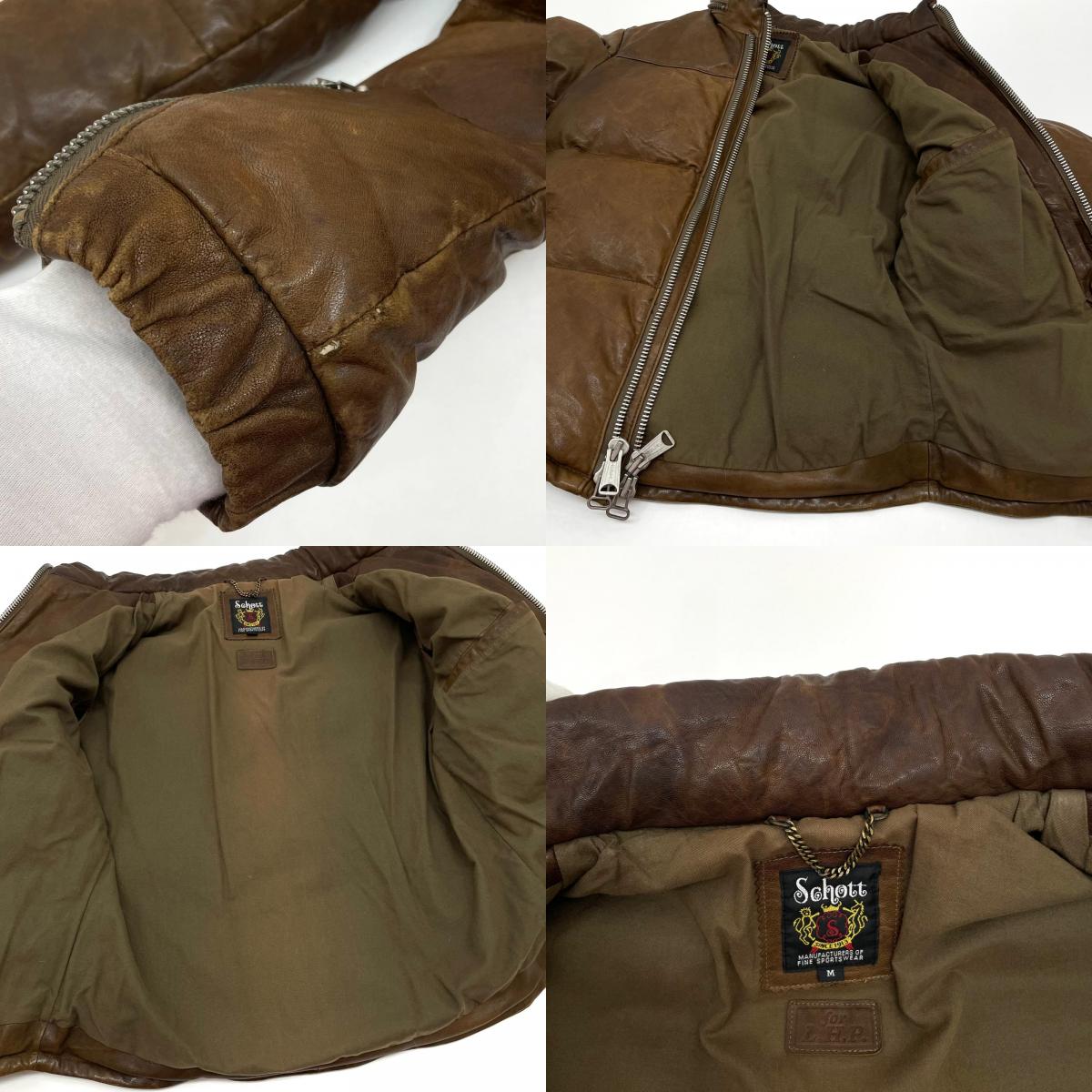 【中古】schott | ショット　L.H.P ダウンジャケット ブラウン サイズ：M【尾張小牧店】