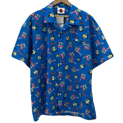 PUNKDRUNKERS | パンクドランカーズ 総柄ベアシャツ 半袖シャツ PDS-20055 ブルー×マルチカラー サイズ：XL【尾張小牧店】