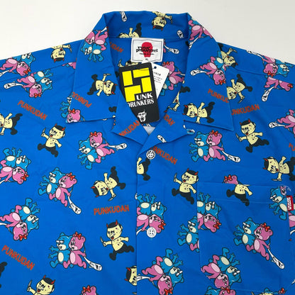 PUNKDRUNKERS | パンクドランカーズ 総柄ベアシャツ 半袖シャツ PDS-20055 ブルー×マルチカラー サイズ：XL【尾張小牧店】