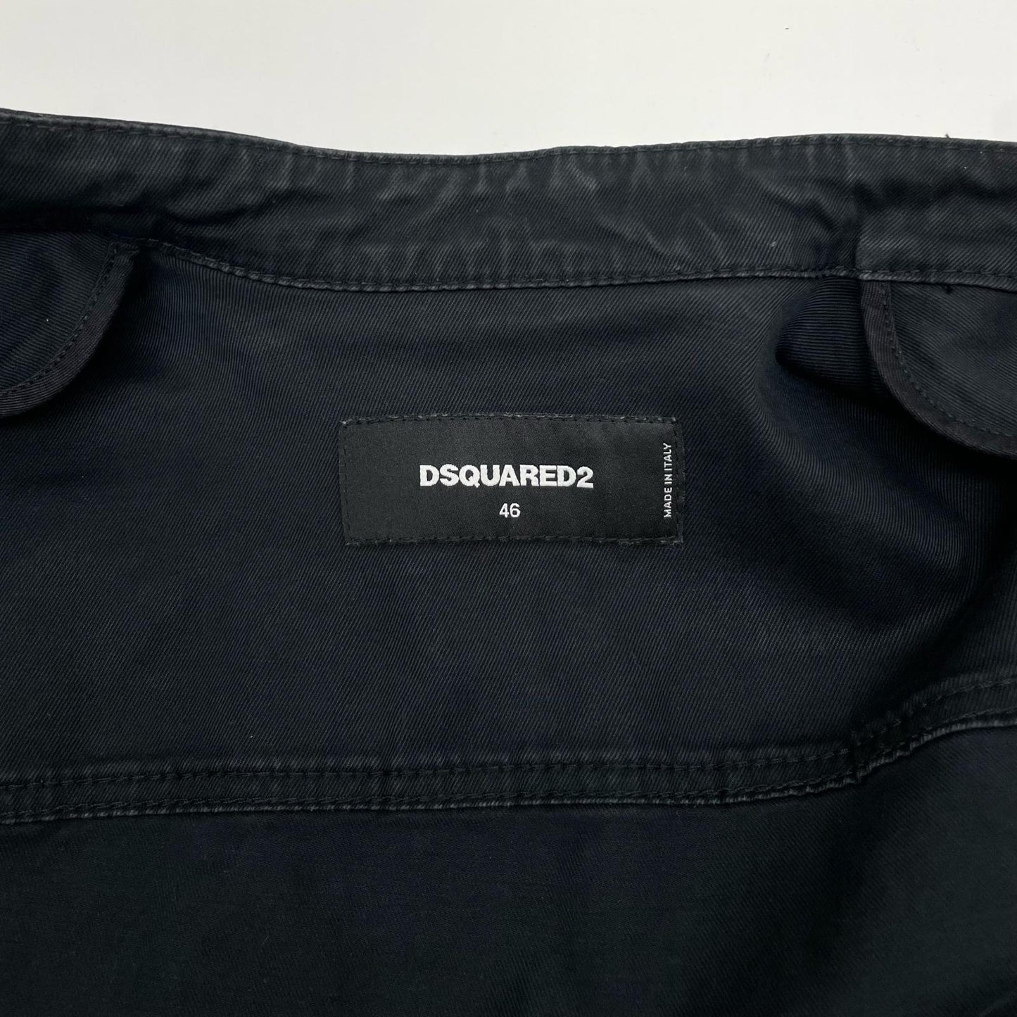 【中古】DSQUARED2 | ディースクエアード Coated Jeans Slim bomber jacket レザージャケット S74AM0567 ブラック サイズ：46【尾張小牧店】