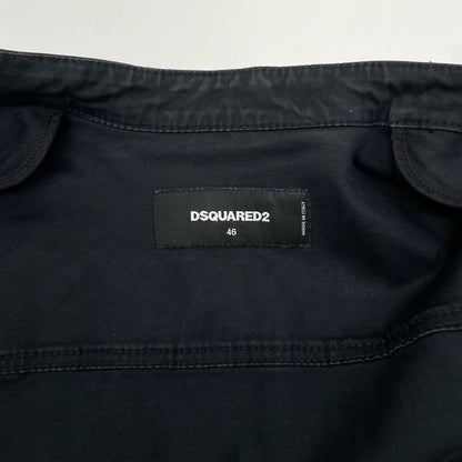 【中古】DSQUARED2 | ディースクエアード Coated Jeans Slim bomber jacket レザージャケット S74AM0567 ブラック サイズ：46【尾張小牧店】