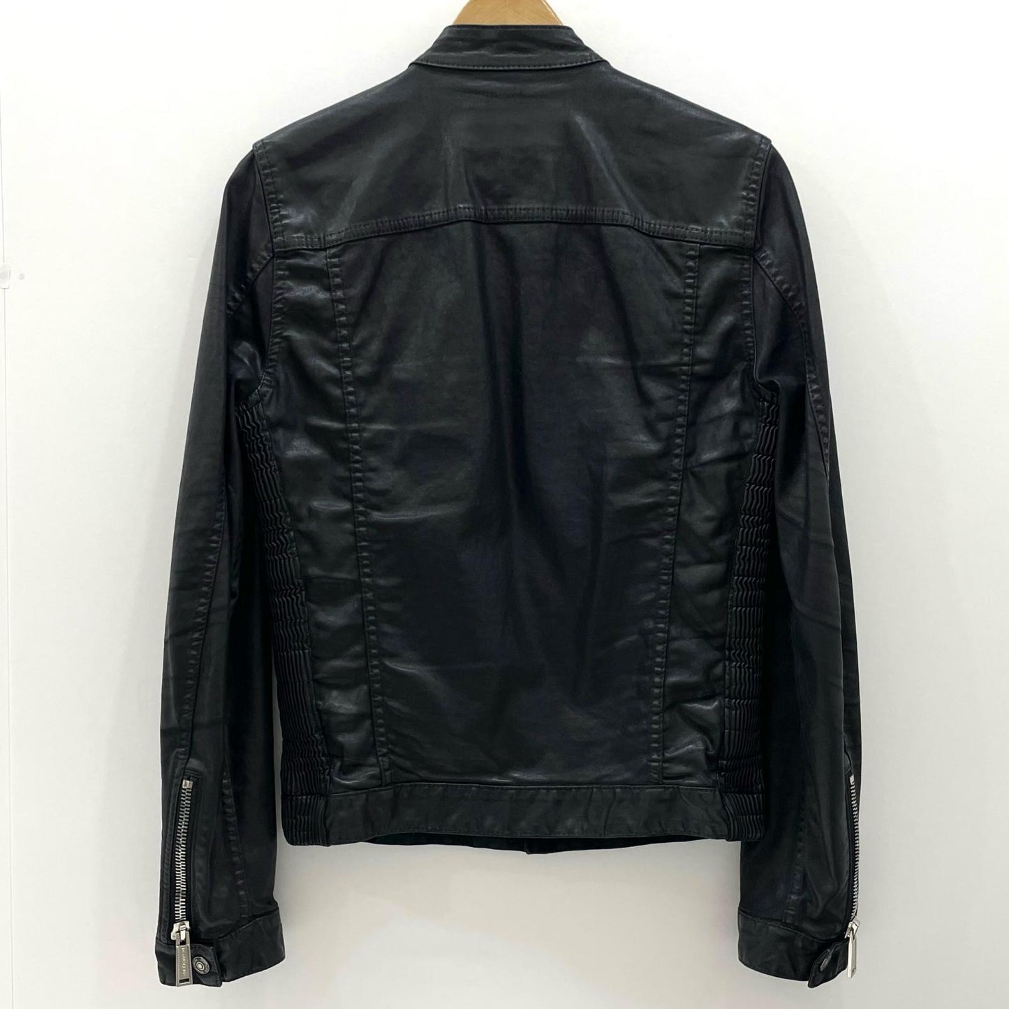 【中古】DSQUARED2 | ディースクエアード Coated Jeans Slim bomber jacket レザージャケット S74AM0567 ブラック サイズ：46【尾張小牧店】