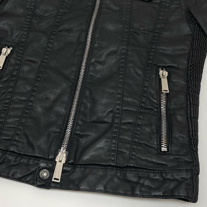 【中古】DSQUARED2 | ディースクエアード Coated Jeans Slim bomber jacket レザージャケット S74AM0567 ブラック サイズ：46【尾張小牧店】