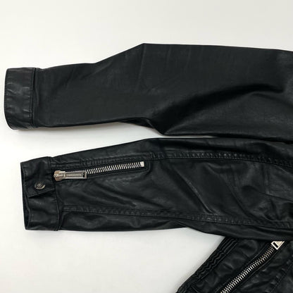【中古】DSQUARED2 | ディースクエアード Coated Jeans Slim bomber jacket レザージャケット S74AM0567 ブラック サイズ：46【尾張小牧店】
