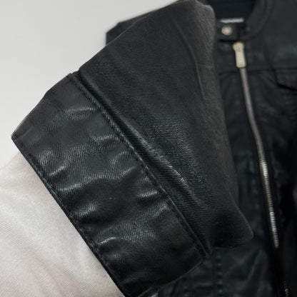 【中古】DSQUARED2 | ディースクエアード Coated Jeans Slim bomber jacket レザージャケット S74AM0567 ブラック サイズ：46【尾張小牧店】