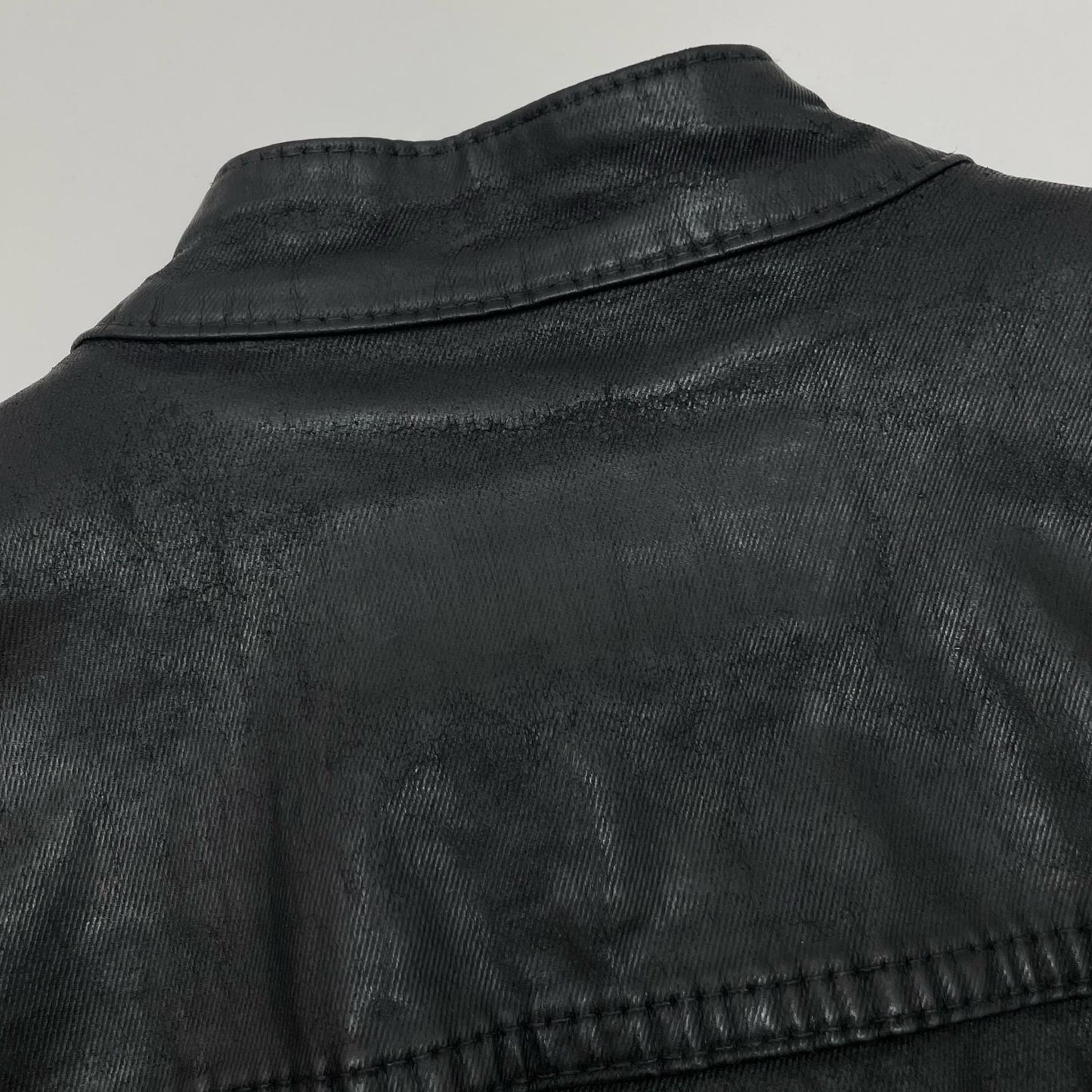【中古】DSQUARED2 | ディースクエアード Coated Jeans Slim bomber jacket レザージャケット S74AM0567 ブラック サイズ：46【尾張小牧店】