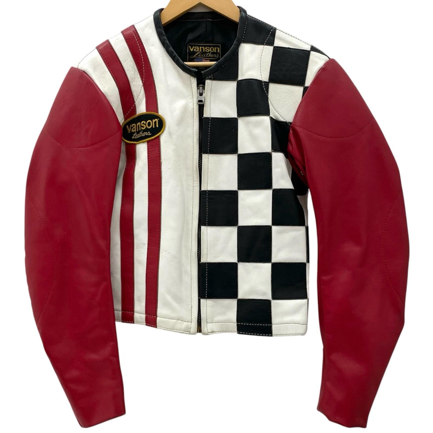 【中古】VANSON | バンソン ライダースジャケット レッド×ホワイト×ブラック サイズ：36【尾張小牧店】