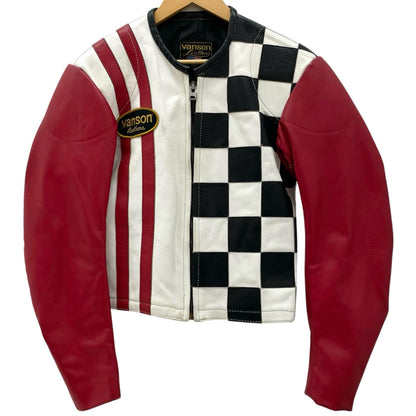 【中古】VANSON | バンソン ライダースジャケット レッド×ホワイト×ブラック サイズ：36【尾張小牧店】