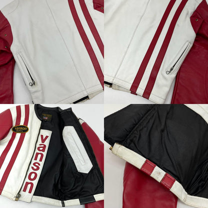【中古】VANSON | バンソン ライダースジャケット レッド×ホワイト×ブラック サイズ：36【尾張小牧店】