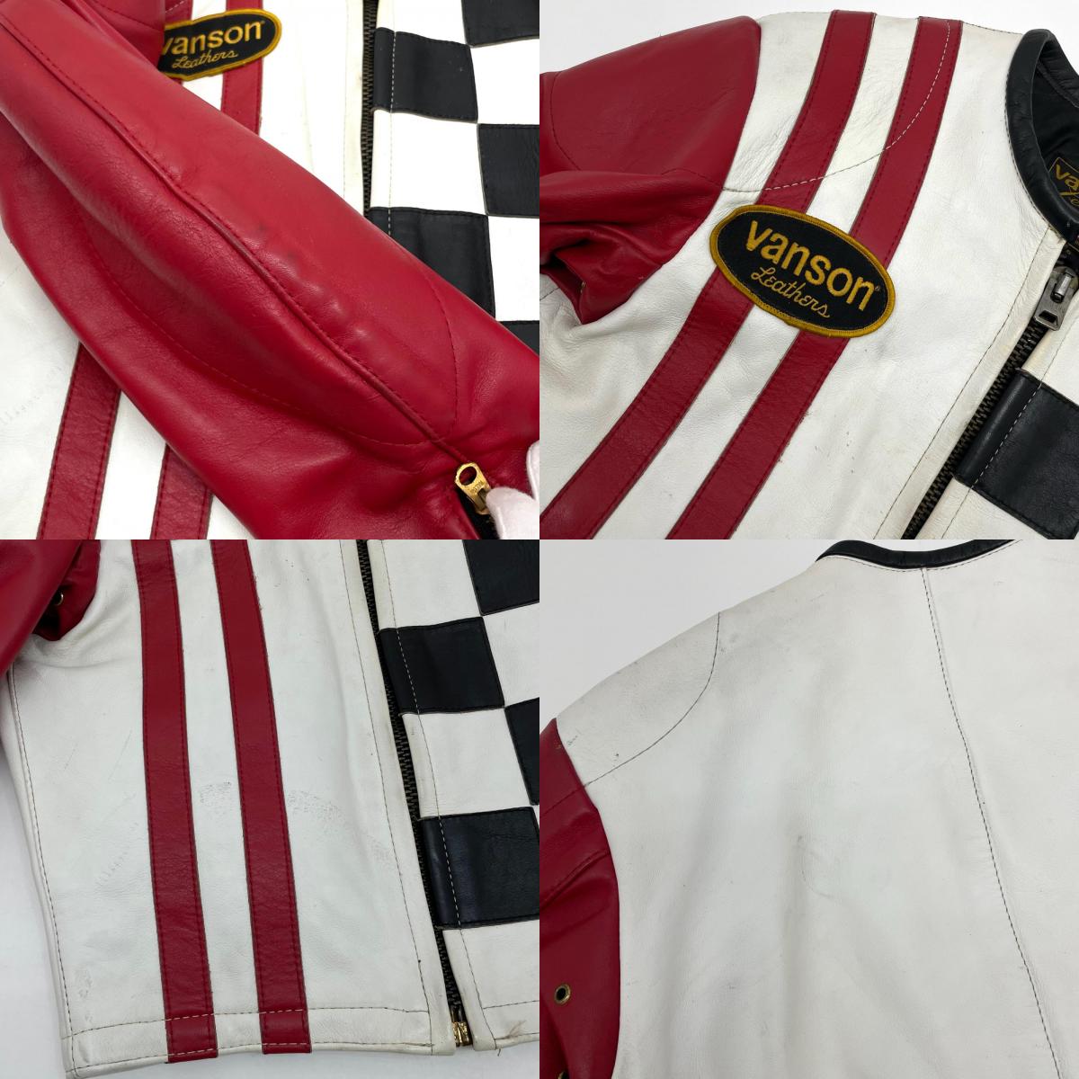 【中古】VANSON | バンソン ライダースジャケット レッド×ホワイト×ブラック サイズ：36【尾張小牧店】