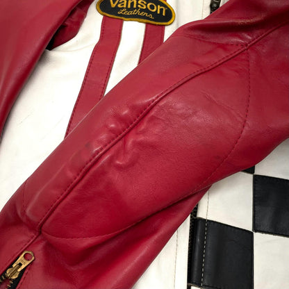 【中古】VANSON | バンソン ライダースジャケット レッド×ホワイト×ブラック サイズ：36【尾張小牧店】