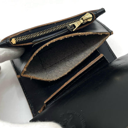 革蛸 | カワタコ 台形ショートワレットTYPE-H 蛸墨 二つ折り財布 ブラック【尾張小牧店】