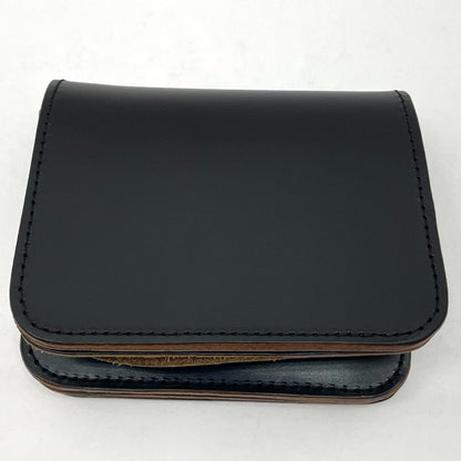革蛸 | カワタコ 台形ショートワレットTYPE-H 蛸墨 二つ折り財布 ブラック【尾張小牧店】