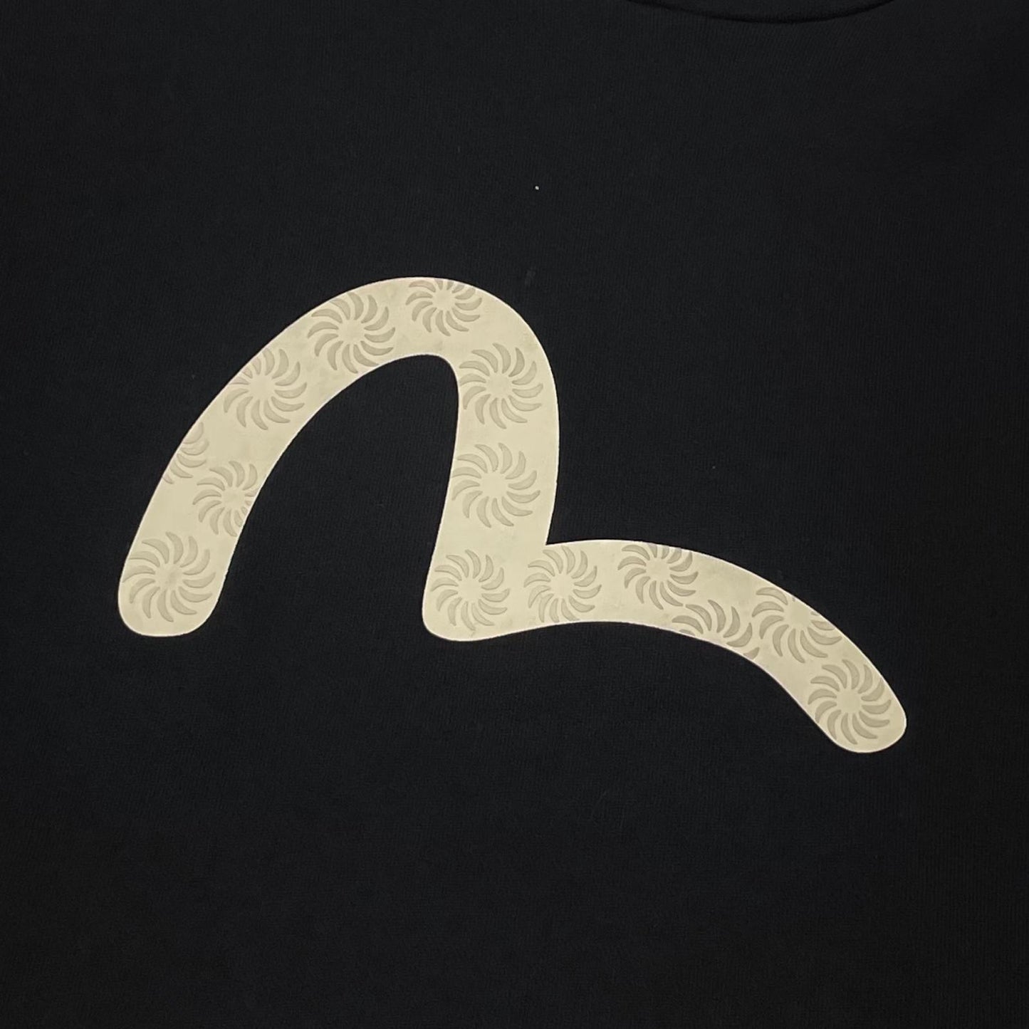 【中古】EVISU | エヴィス カモメプリント リラックスフィット フーディー 長袖パーカー ブラック サイズ：L【尾張小牧店】