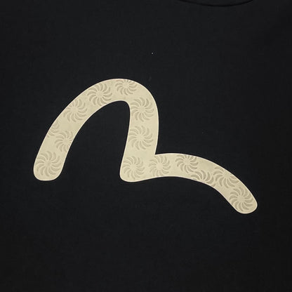 【中古】EVISU | エヴィス カモメプリント リラックスフィット フーディー 長袖パーカー ブラック サイズ：L【尾張小牧店】