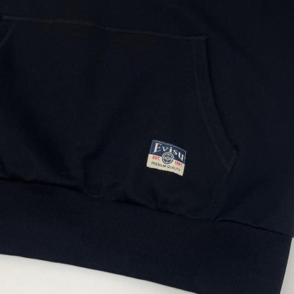 【中古】EVISU | エヴィス カモメプリント リラックスフィット フーディー 長袖パーカー ブラック サイズ：L【尾張小牧店】