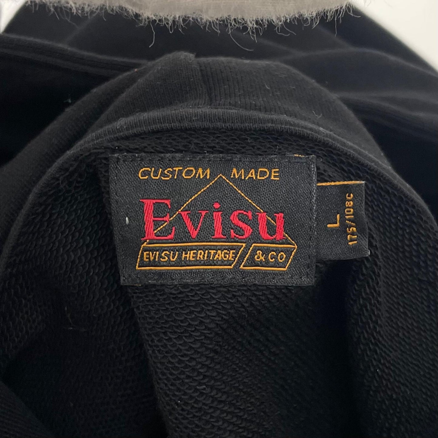 【中古】EVISU | エヴィス カモメプリント リラックスフィット フーディー 長袖パーカー ブラック サイズ：L【尾張小牧店】